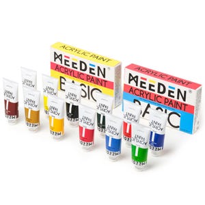 Meeden 12-Color Acrylic Paint, 120 Ml|4 Oz Tubes Heavy Body Acrylic Paint Set, Rich Pigments Non-Toxic Art & Craft Paints For Artists, Hobby