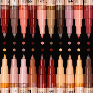 Pintar Skin Tone Acrylic Paint Markers – Extra Fine Tip Paint Pens for Portraits, Rock Painting, Wood & DIY Crafts | Pack of 20, 0.7mm