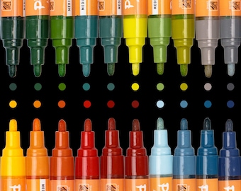 Pintar Earth Tone Acrylic Paint Markers – Waterproof Medium Tip Paint Pens for Rock, Wood & DIY Projects | Pack of 20, 5.0 mm