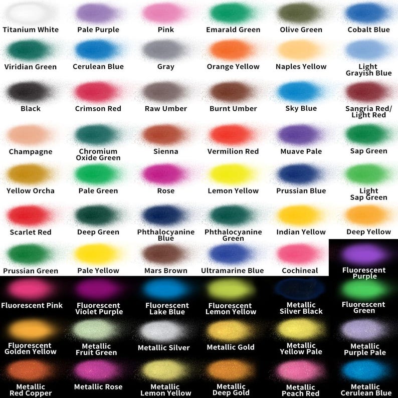 MEEDEN Airbrush Paint Set - 60 Colors X 30ml Bottles | Includes Fluorescent & Metallic Colors