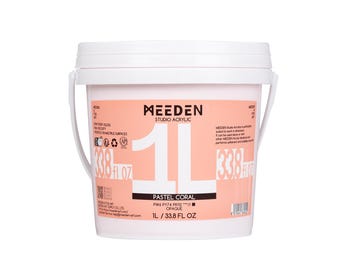 Meeden Pastel Coral Acrylic Paint: 1 L |33.8 Oz Heavy Body Gloss Non-Toxic - Art Paints For Canvas, Wood, Craft Painting
