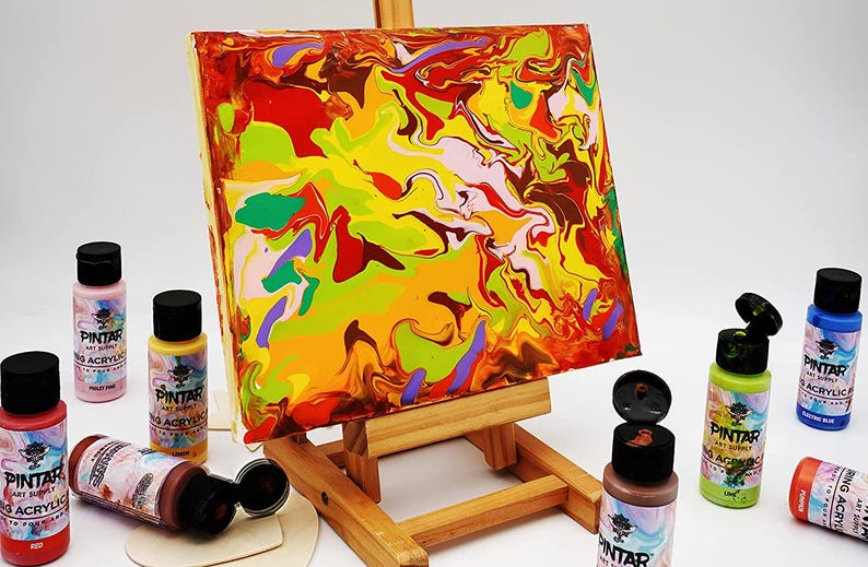 High-flow acrylic paint, Pour painting supplies,Ready-to-use acrylic paint