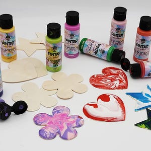 Pre-mixed pouring paints, Acrylic pouring paint, Fluid art paint set