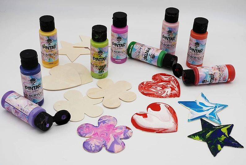 Pre-mixed pouring paints, Acrylic pouring paint, Fluid art paint set