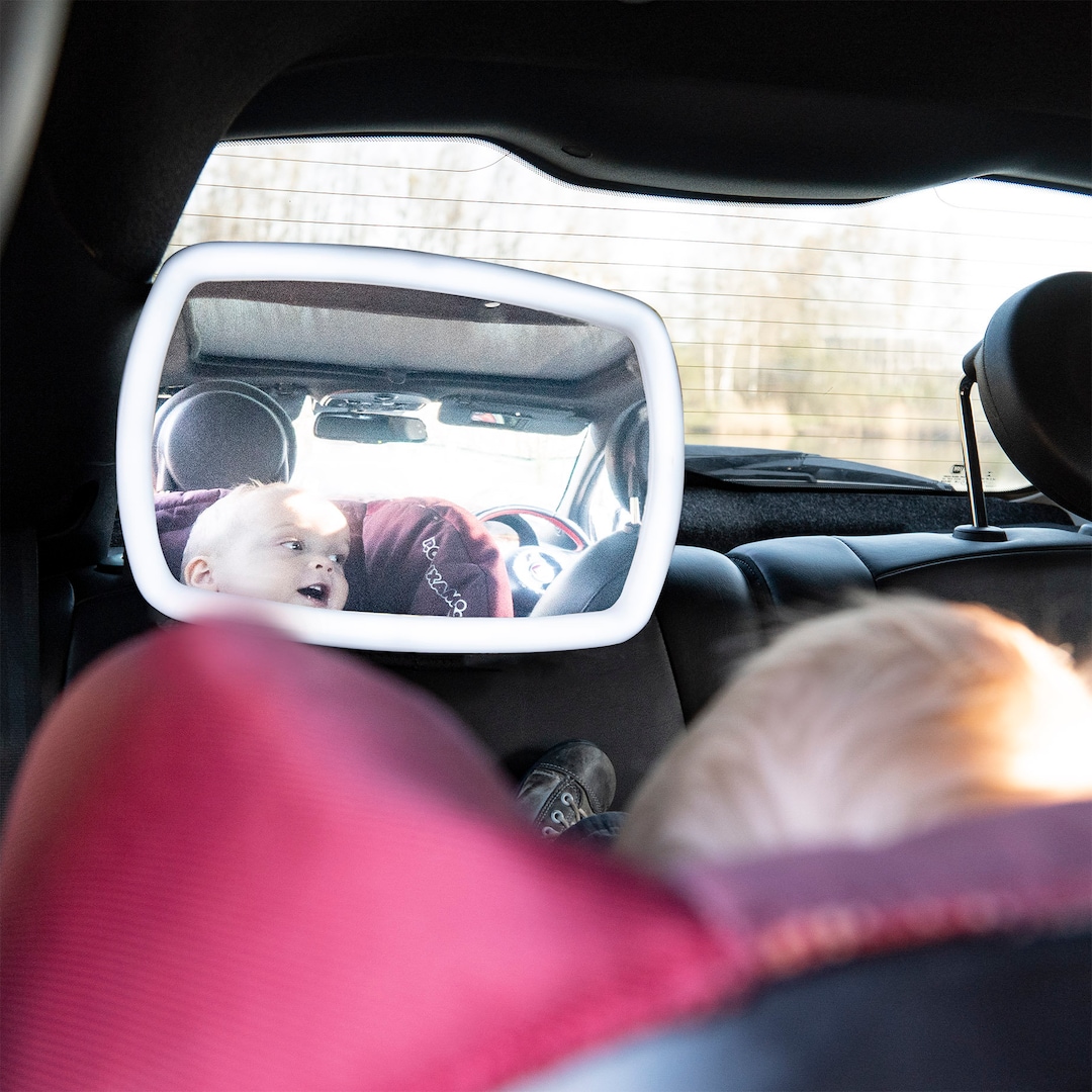Joybi Rotating Car Mirror With Led Lights and Remote Baby Car Mirror