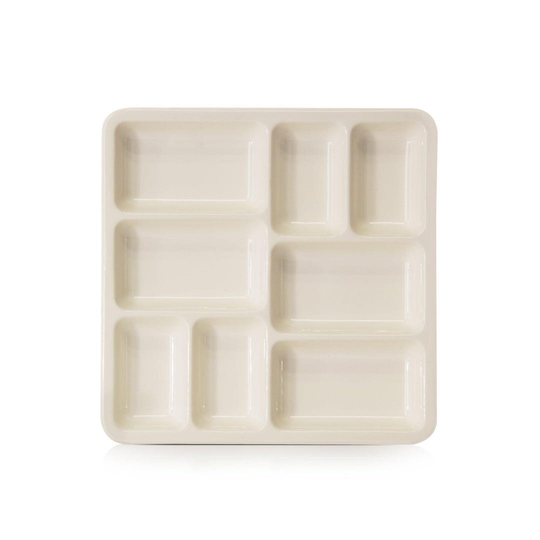 Pintar Ceramic Watercolor Paint Palette Tray - 8 Well Ceramic Palette | 7"× 7"× 0.9" Paint Pallet | Durable Watercolor Palette Tray for Oil,