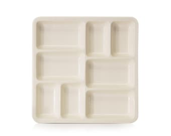 Bandeja de cerámica para paleta de acuarela Pintar - Paleta de cerámica de 8 pocillos / Paleta de pintura de 7"×7"×0.9" / Bandeja de paleta de acuarela duradera para óleo,