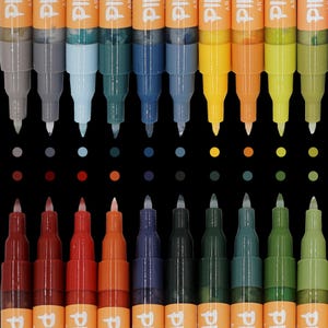PINTAR Earth Tone Markers Extra Fine Tip - Colors for Earth Watercolor Paint Pens - Acrylic Paint Pens for Rock Painting Pack of 20, 0.7 mm