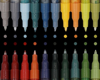 PINTAR Earth Tone Markers Extra Fine Tip - Colors for Earth Watercolor Paint Pens - Acrylic Paint Pens for Rock Painting Pack of 20, 0.7 mm