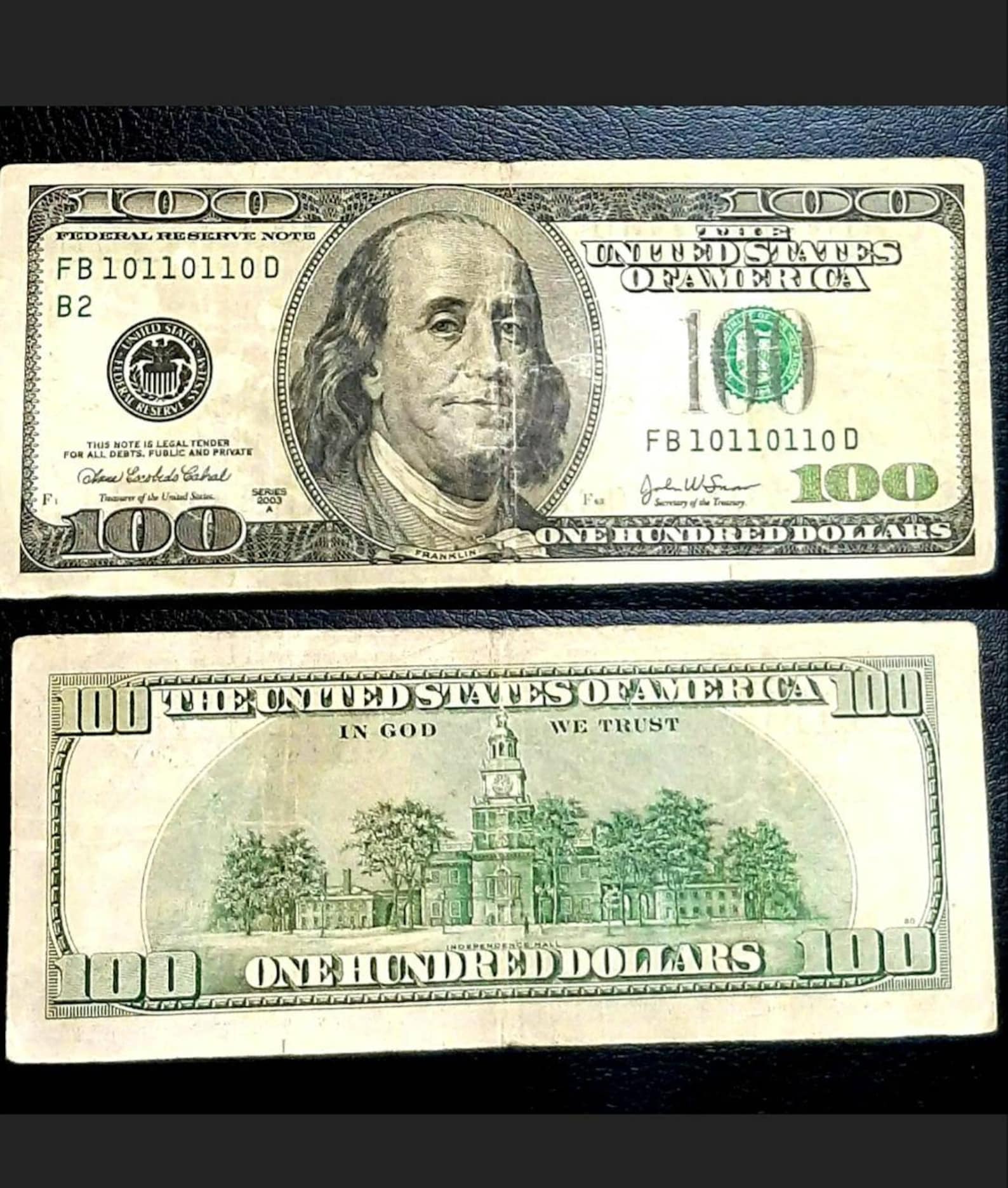 1993 Series 100 Dollar Bill - xd1ndhu