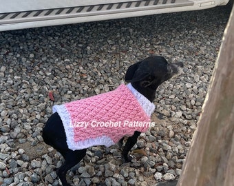 Crochet Dog Sweater Chihuahua xxs-xl crochet sweater PATTERN only all sizes sweater