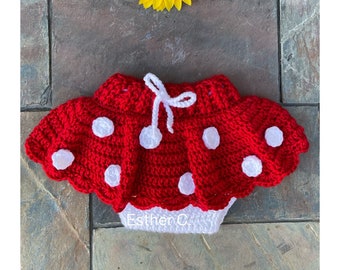 Häkelanleitung Minnie Maus Outfit, Intant Download PDF