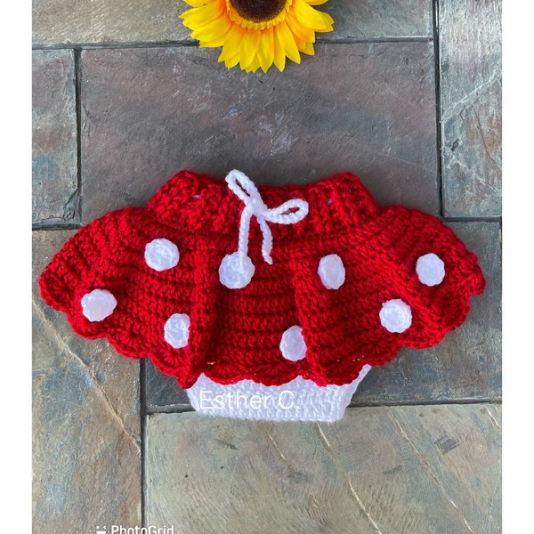 Crochet Pattern Minnie Mouse outfit, intant download PDF