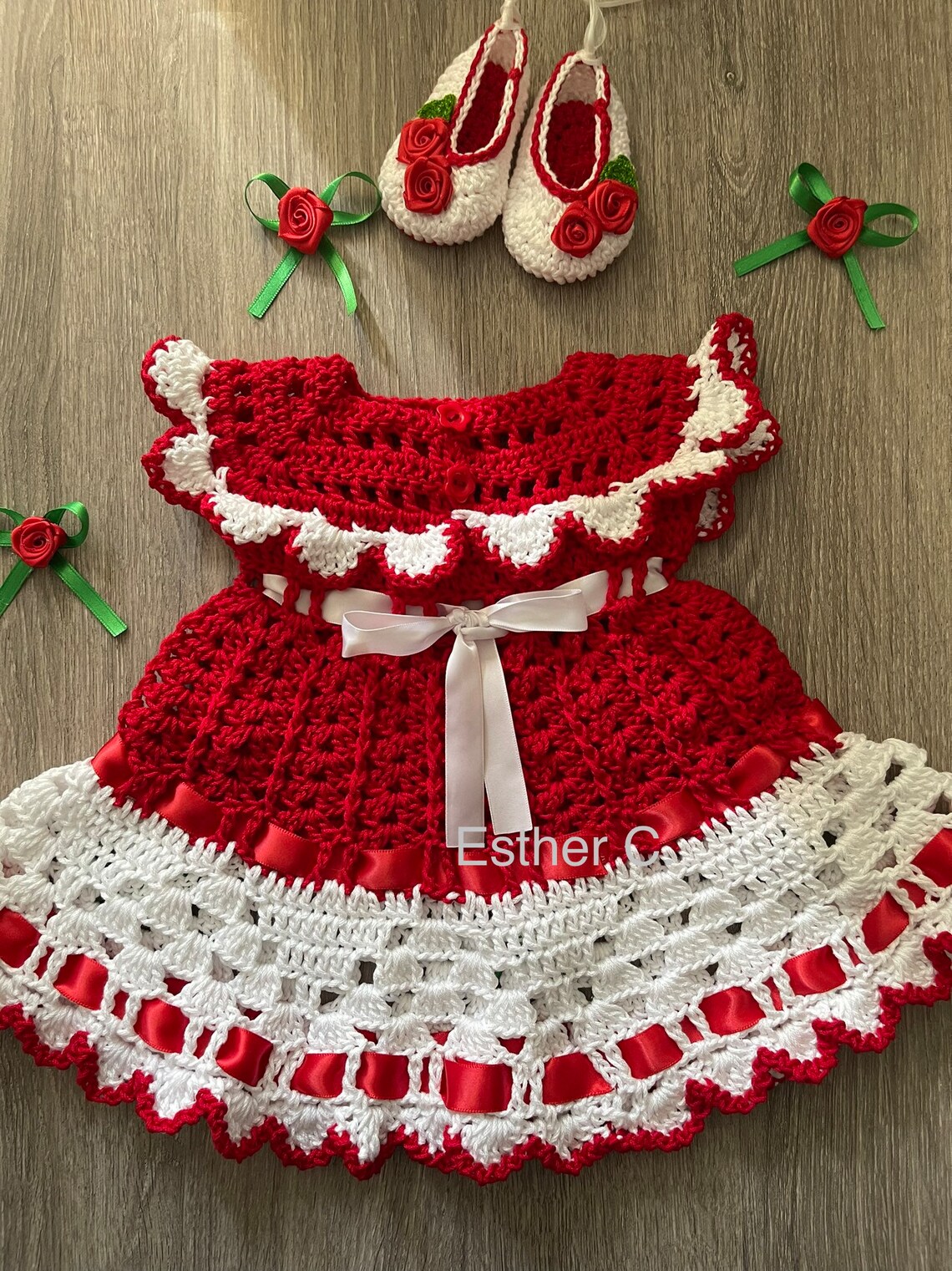 Crochet Christmas Baby Dress PATTERN ONLY Instant Download PDF - Etsy