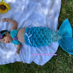 MERMAID CROCHET pattern Intermediate - Experienced Level, 3-6 and 6-12 months mermaid tail, PDF digital download Pattern only