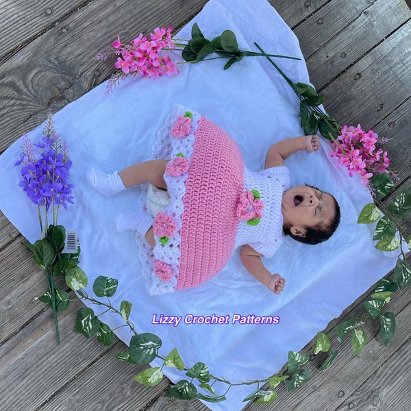 Crochet Baby Dress PATTERN only PDF 3-6 months