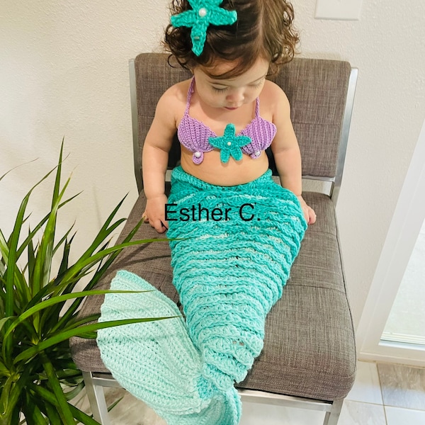 Mermaid tail pattern 6-12 months PDF instant download Mermaid crochet pattern Intermediate Level DIY mermaid outfit baby mermaid tail