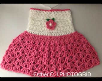 Crochet baby dress pattern, easy to follow, digital download 3-6 months Pattern only