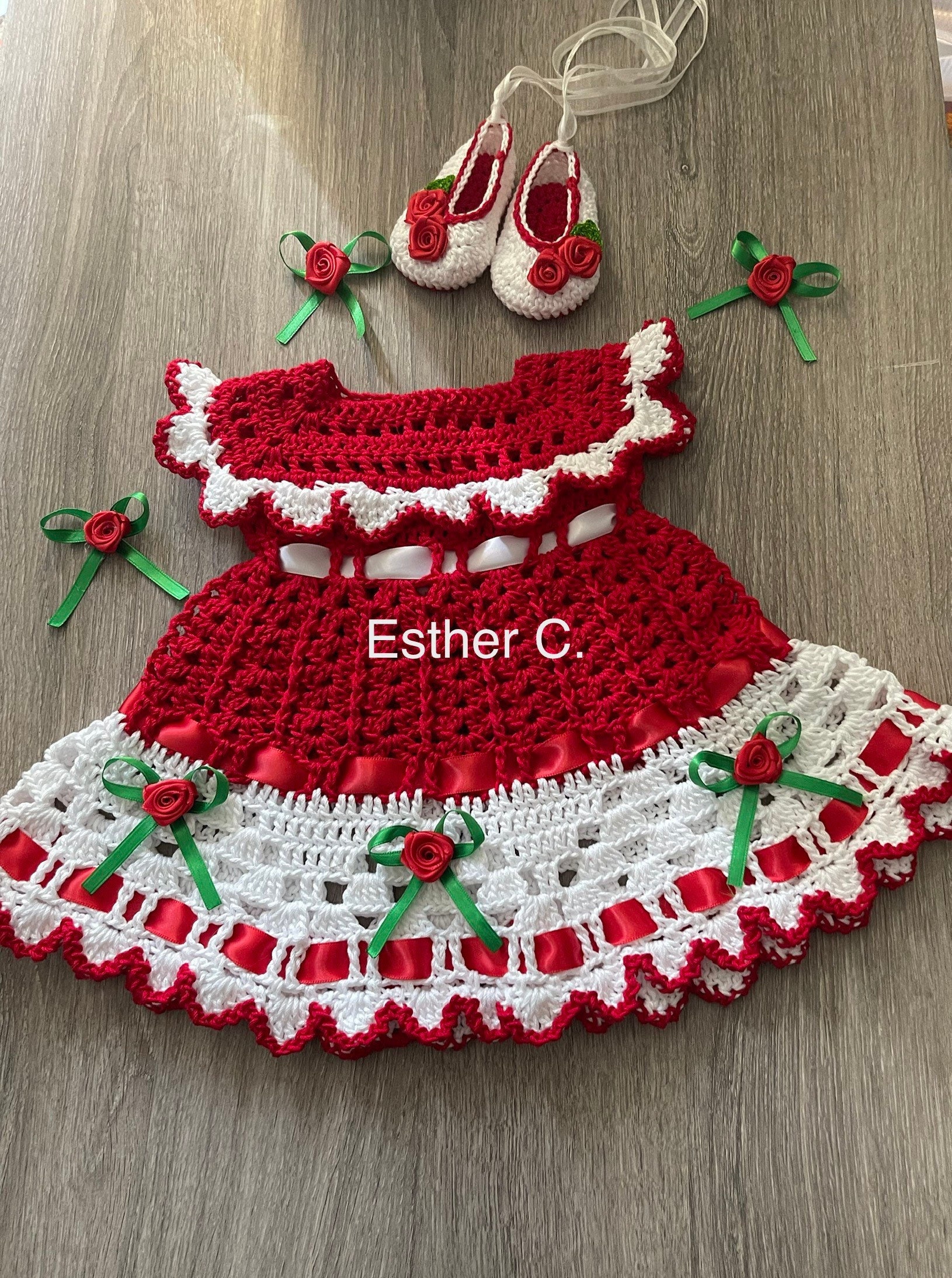 Crochet Christmas Baby Dress PATTERN ONLY Instant Download PDF - Etsy