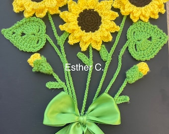 Sunflower leaf and stem  PATTERN ONLY PDF instant download