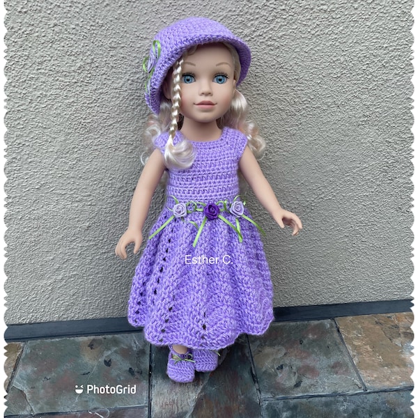 CROCHET PATTERN 18" Doll Dress PDF instant download Crochet Pattern for American Girl Doll