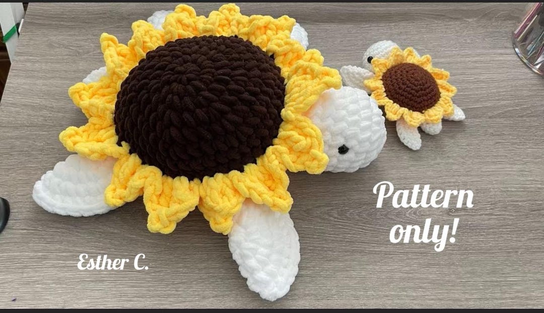 SUNFLOWER TURTLE CROCHET Pattern Instant Download Pdf Super Cute Sea ...