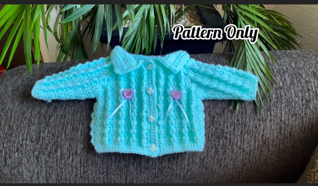 Baby Sweater PATTERN Only PDF Instant Download 0-3 Months Baby