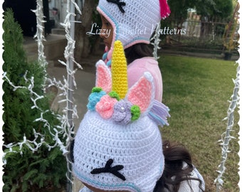 Unicorn Crochet Hat PATTERN only PDF instant download