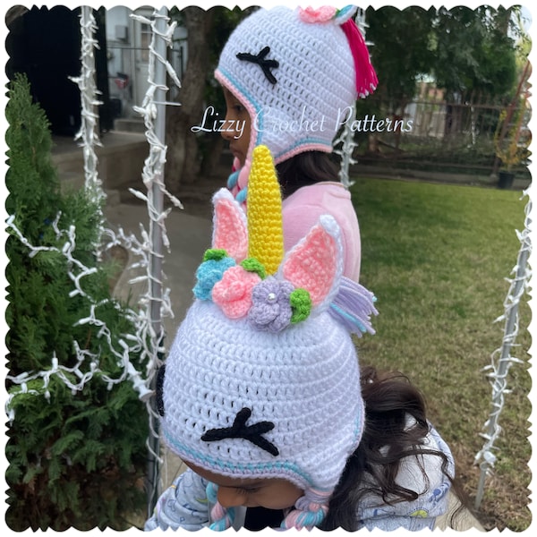 Unicorn Crochet Hat PATTERN only PDF instant download