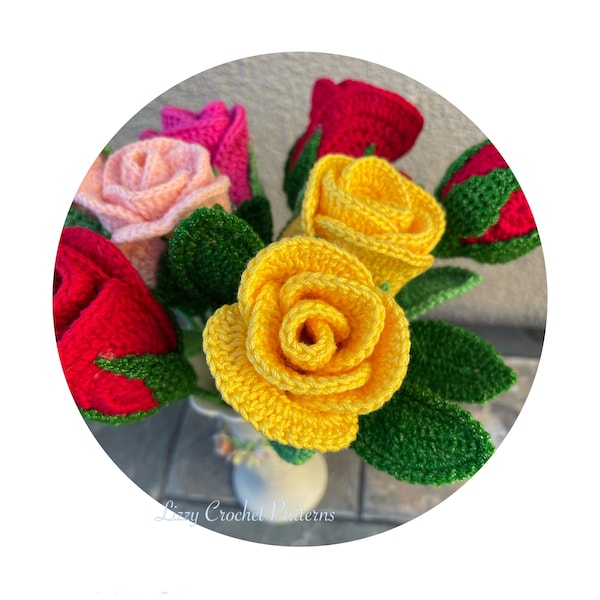 Crochet Rose Pattern Crochet Valentine Rose PATTERN ONLY mother's day roses