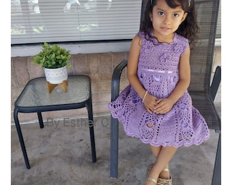 Crochet girl dress 4 sizes baby-toddler  PATTERN only PDF  instant download