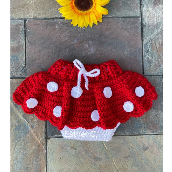 Crochet Pattern 0-12 months Minnie Mouse set Photo Prop instant download PDF