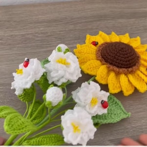 Sonnenblume und Gardenien MUSTER nur PDF sofortiger download Sonnenblume Häkelanleitung Gardenia Häkelanleitung Häkelblumen