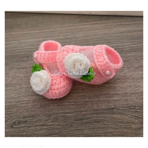 Baby Booties Häkelanleitung NUR Mary Jane Baby Schuhe sofortiger Download PDF 3-6 Monate