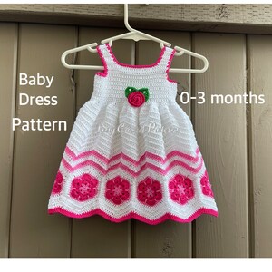 Crochet Baby Dress pattern ONLY PDF 3-6 months and 0-3 months