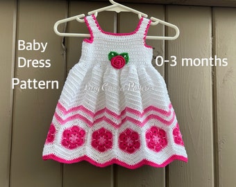 Häkelanleitung Baby Kleid NUR PDF 3-6 Monate und 0-3 Monate