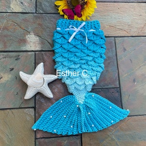 MERMAID CROCHET pattern Intermediate - Experienced Level, 3-6 and 6-12 months mermaid tail, PDF digital download Pattern only