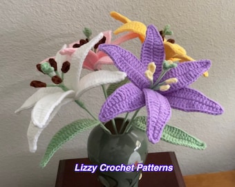 Lily Häkelanleitung nur PDF Blumenstrauß DIY Pattern Lily Häkelanleitung