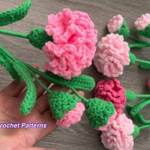 Crochet Carnations Flower PATTERN only PDF instant download Quick and Easy to make