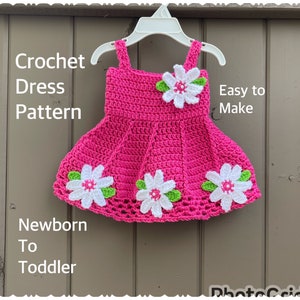 Crochet Dress PATTERN only newborn-toddler easy to make PDF instant download