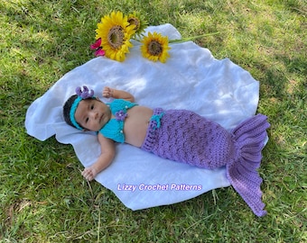 Crocodile Stitch Crochet Mermaid Baby Outfit Pattern Free CROCHET
