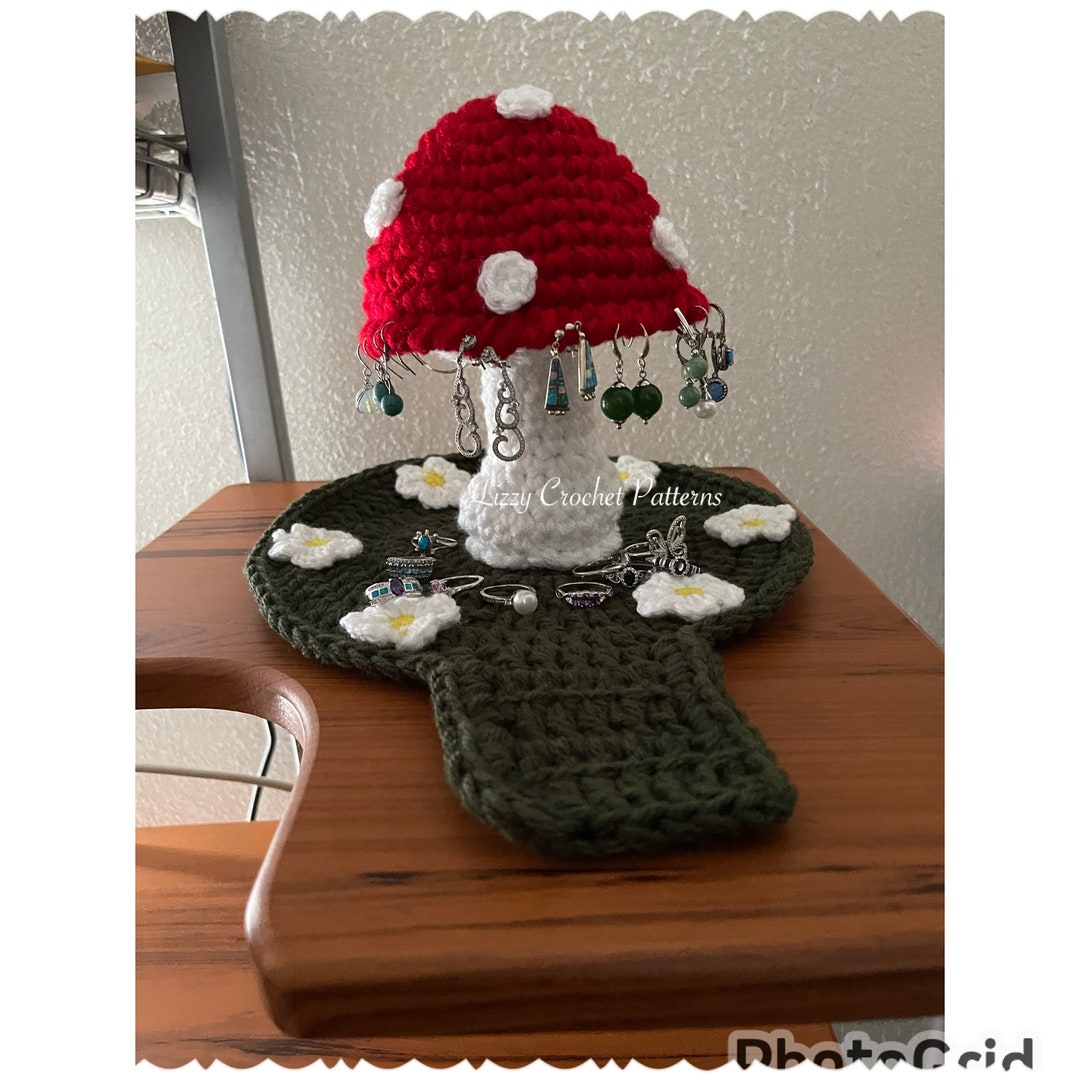 Mushroom Jewelry Holder Crochet Pattern ONLY Digital Files PDF Instant