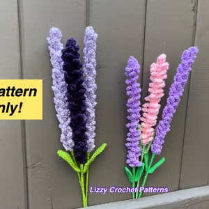 Crochet Lavender Pattern/ Flower DIY Bouquet Pattern Lavender Crochet Pattern