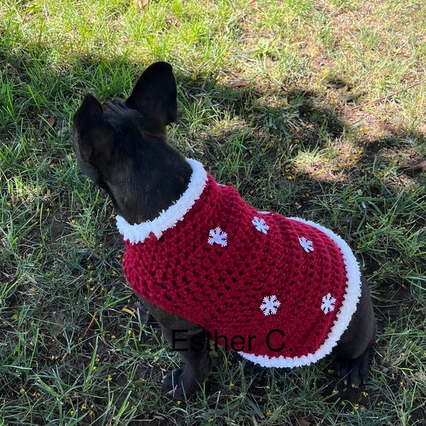 Crochet Christmas Dog Sweater PATTERN only PDF