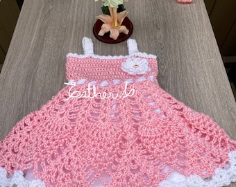 Pineapple Stitch Baby Kleid mit Sandalen und Stirnband Schnittmuster 6-12 Monate (Easy to Follow) Instant Download PDF