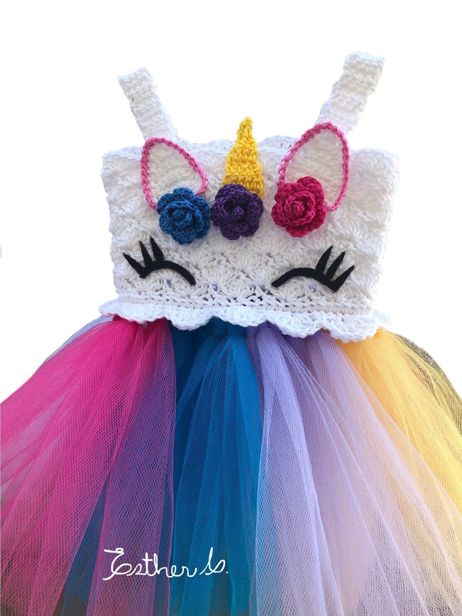 Crochet Unicorn Baby Dress 3 Sizes PATTERN ONLY Etsy