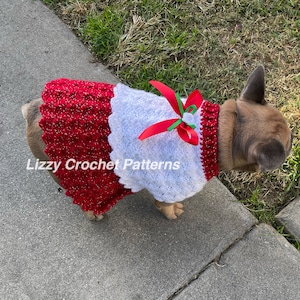 white christmas dresses French Bulldog Christmas Clothes Store main image 0