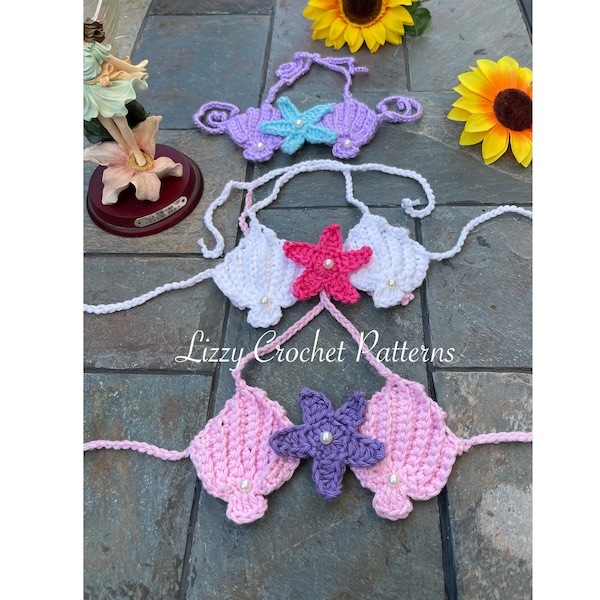 Crochet Mermaid Top PATTERN ONLY 1-5 years  PDF instant download