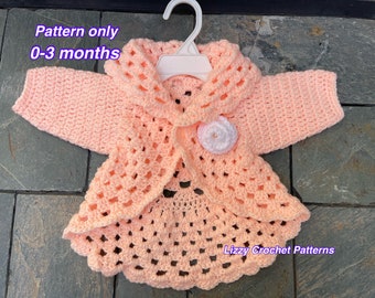 Häkelanleitung für eine Babyjacke (nur Muster) – Runde Babyjacke (PDF-Sofortdownload, 0–3 Monate)
