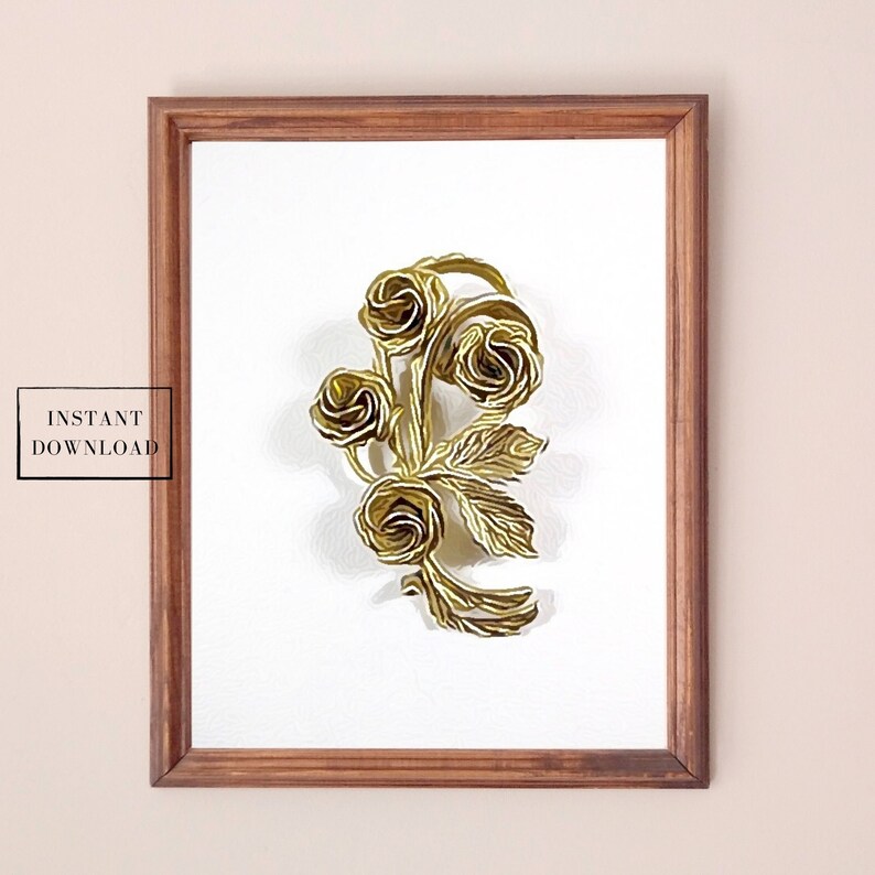 Modern print Roses print Minimalist Print Roses digital art Artistic Rose printable wall art Minimalist Art Print Roses decor